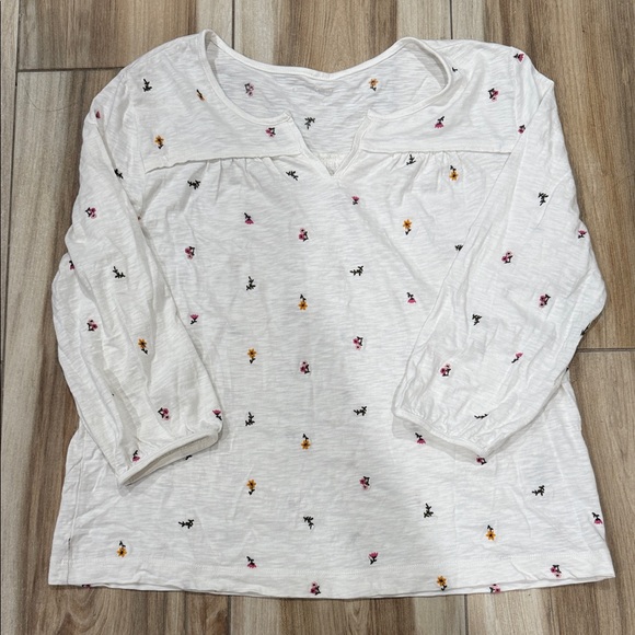 Lands' End White Floral Blouse - Picture 1 of 4